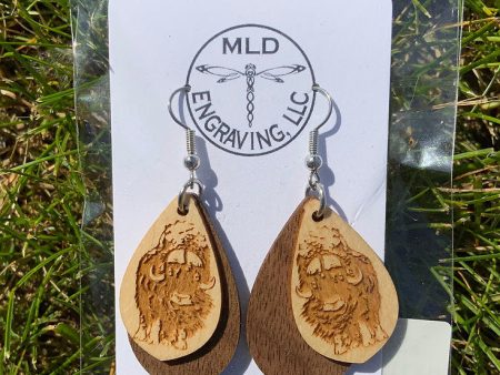 Wood Musk Ox Earrings Online Hot Sale