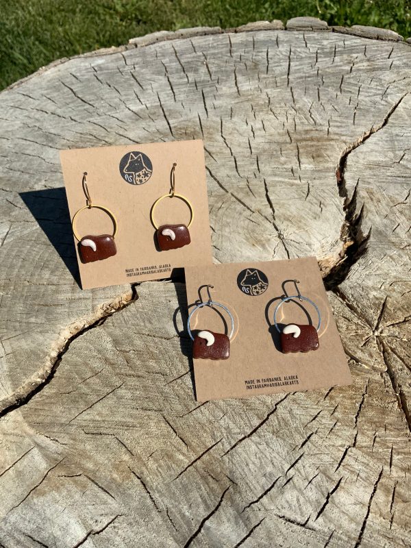 Clay Musk Ox Hanging Earrings Online Sale