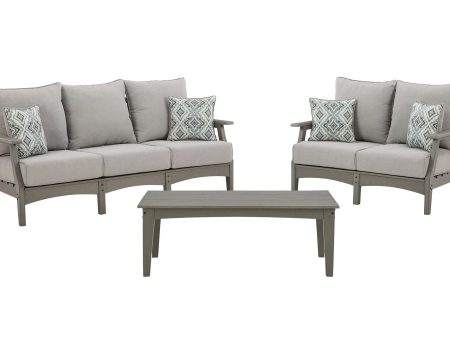 Visola Outdoor Sofa and Loveseat with Coffee Table Online Sale