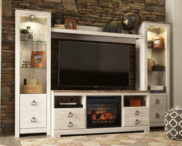 Willowton 4-Piece Entertainment Center with Electric Fireplace Online now