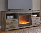 Trinell 63  TV Stand with Electric Fireplace For Cheap