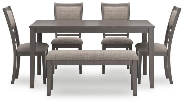 Wrenning Dining Table and 4 Chairs and Bench (Set of 6) For Cheap