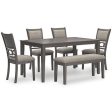 Wrenning Dining Table and 4 Chairs and Bench (Set of 6) For Cheap