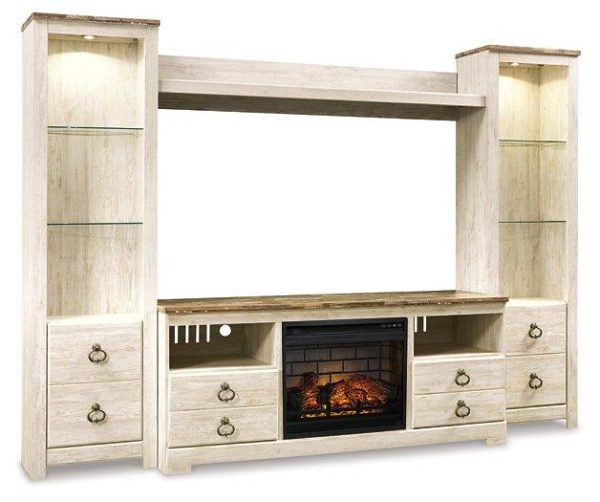 Willowton 4-Piece Entertainment Center with Electric Fireplace Online now