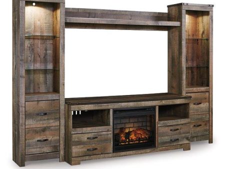 Trinell 4-Piece Entertainment Center with Electric Fireplace For Discount