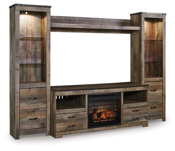 Trinell 4-Piece Entertainment Center with Electric Fireplace For Discount