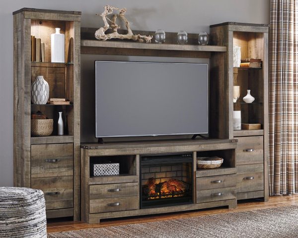 Trinell 4-Piece Entertainment Center with Electric Fireplace For Discount