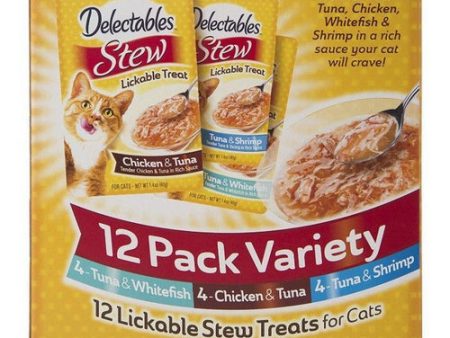 Delectables Stew Lickable Treat for Cats - Variety Pack 12 count by Hartz For Sale