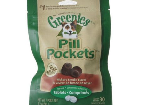 Pill Pockets Dog Treats - Hickory Smoke Flavor Tablets - 3.2 oz - (Approx. 30 Treats) by Greenies For Sale