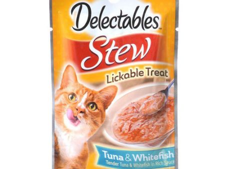 Delectables Stew Lickable Cat Treats - Tuna & Whitefish 1.4 oz by Hartz Sale