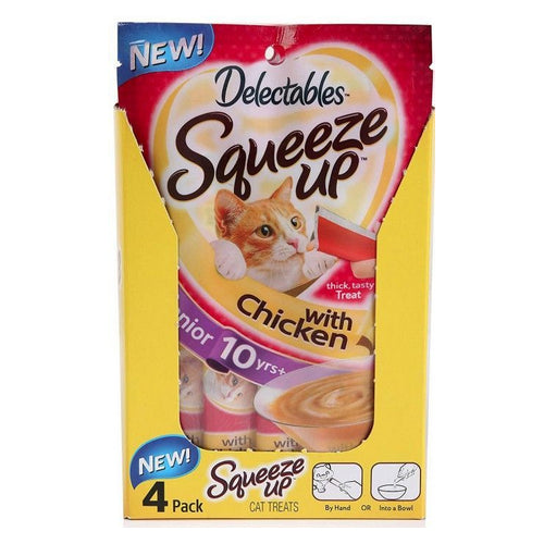 Delectables Senior Squeeze Up Lickable Cat Treat - Chicken 4 count by Hartz Supply