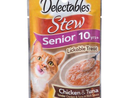 Delectables Stew Senior Lickable Cat Treats - Chicken & Tuna 1.4 oz by Hartz For Cheap